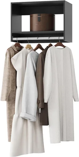 Vista 14 de Unidad Colgante Doble Mediana para Closet, Sistema Modular de Closet, Organizador de Sistema de Closet de Madera con Almacenamiento para Walk-in