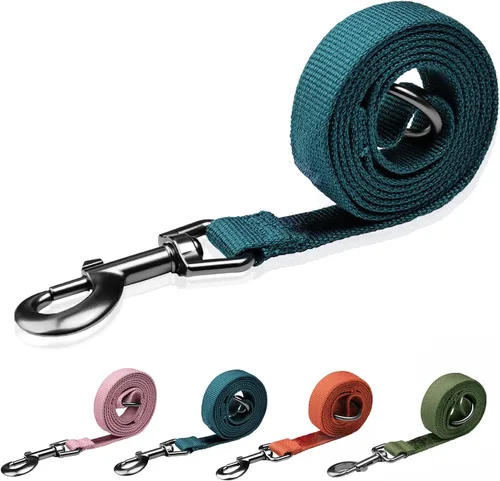 Vista 9 de Correa de perro beige para perros pequeños, 4 pies, 90% rayón derivado de bambú, correa de perro 10% poliéster, resistente y duradera, mango con una