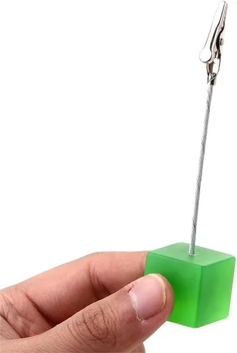 Vista 3 de Pokinge 5 piezas de soporte para tarjetas de notas con clips de cocodrilo, tarjeta de notas creativa, recuerdo de lugar para fiesta de boda