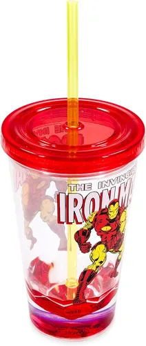 Vista 4 de JUST FUNKY Marvel Retro Iron Man Taza de carnaval de 19 oz