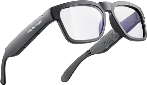 Vista 11 de OhO Smart Glasses, gafas de sol polarizadas con altavoz Bluetooth, protección UV atlética/al aire libre y control de voz, unisex (lente gris)