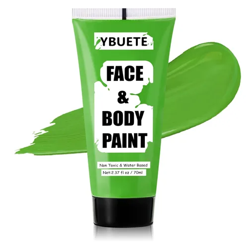 Vista 15 de YBUETE Pintura facial corporal a base de agua blanca para calavera Cosplay Blanco