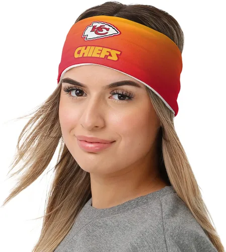 Vista 97 de FOCO Diadema de moda para mujer con logotipo de equipo de la NFL Gradiente impreso.
