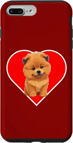 Vista 9 de iPhone 15 Cute Happy Chow Puppy Dog Cartoon Dog to Fall in Love Case