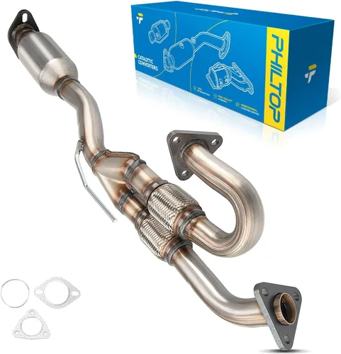 Vista 45 de PHILTOP Convertidor Catalítico de Ajuste Directo para Murano 2009 2010 2011 2012 2013 2014 3.5L, Cáscara de Acero Inoxidable Aluminio 203-1010