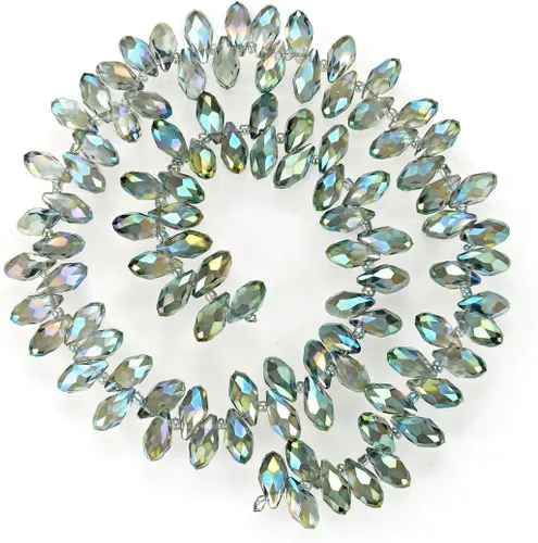 Vista 17 de 200pcs Checa 0.472 in Lágrima facetada Briolette Cristal Perlas Colgante de gota a granel Amatista Púrpura