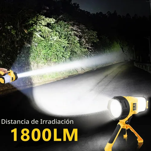 Vista 2 de Foco recargable 3 en 1, 6 modos de linterna LED de mano recargable, luz de campamento de energía portátil, IP65 impermeable adecuada para senderismo