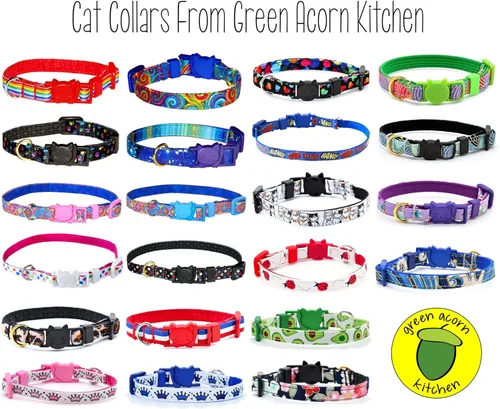 Vista 5 de Collar de gato con galaxia, Cosmos de azul y morado, 100% algodón, 3/8 pulgadas de ancho, 2 tamaños, hebilla de seguridad separable, hecho a mano