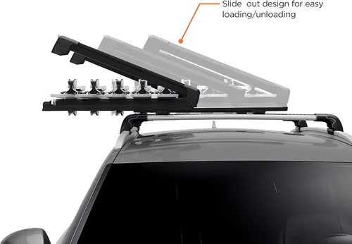 Vista 4 de Thule SnowPack Extender - Portaesquíes y snowboard (capacidad para 6 pares/4 tablas), plateado