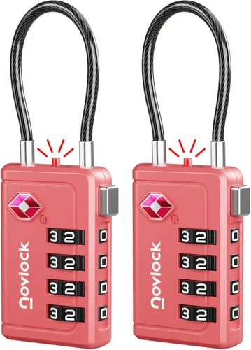 Vista 11 de Cerradura de equipaje aprobada por la TSA Indicador de inspección, combinación de 4 dígitos, aleación de zinc duradera para maletas, mochilas