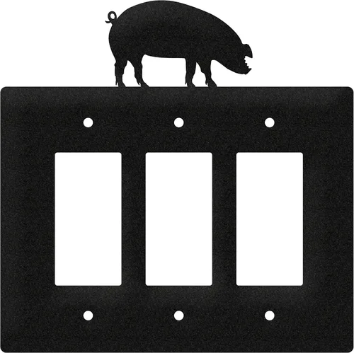 Vista 8 de SWEN Products Cubierta de placa de pared de cerdo (interruptor simple, negro)