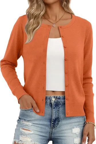 Vista 8 de Trendy Queen Women's Lightweight Knit Cardigan Gris Melange
