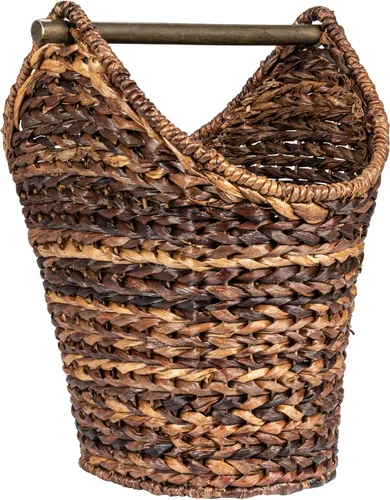 Vista 3 de Creative Co-Op Bankuan - Cesta de papel higiénico con mango de madera, color marrón