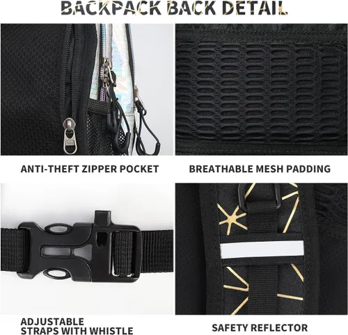 Vista 5 de Mochila de hidratación rave, paquete de hidratación para festivales con vejiga de agua de 2 L, mochila de agua ligera, bolsa de hidratación