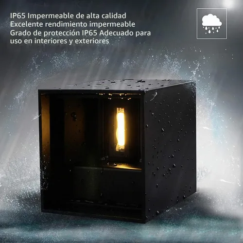 Vista 4 de Lámpara de pared de aluminio LED impermeable, (Sensor de atardecer a amanecer mejorado) Luz exterior impermeable 20W 100-277V 2800K-3000K