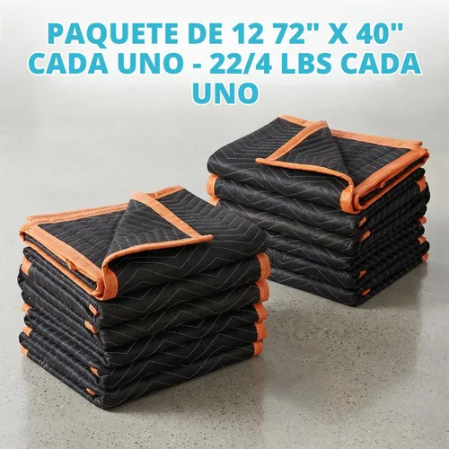 Vista 6 de Simpli-Magic Mantas de mudanza acolchadas resistentes de 72 x 40 pulgadas, paquete de 12 unidades, mantas de embalaje, fundas de muebles