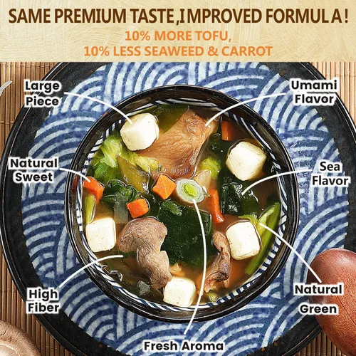 Vista 6 de Yimi - Sopa liofilizada de tofu y miso de verduras para ramen, no pasta de miso