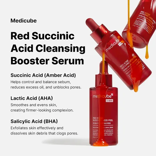 Vista 3 de Medicube Exfoliante ácido al 21% para enjuagar (AHA+BHA+ácido succínico), suero renovador para enjuagar, mejor para pieles irregulares y propensas a