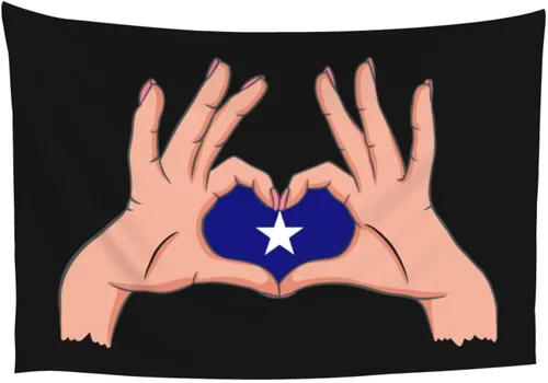 Vista 8 de LIFANGMI Holding A Heart Bonnie Blue Flag Tapestry Wall Hanging 60x40 Inch Bedroom Living Room Dormitory Home Decoration Wall Tapestry
