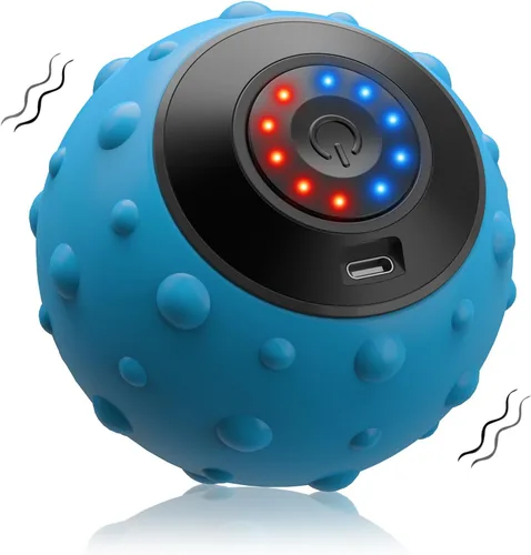 Vista 8 de Pelota de masaje vibratoria, rodillo de masaje de yoga de alta intensidad de 4 velocidades, alivia la tensión muscular, bolas de masaje de presión