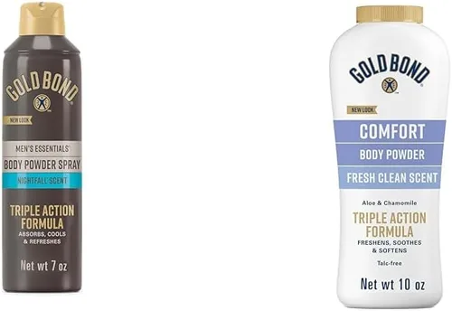 Vista 10 de Gold Bond Polvo Corporal en Spray Sin Talco Esenciales para Hombres 7 oz. Aroma Recharge Protección contra la Humedad