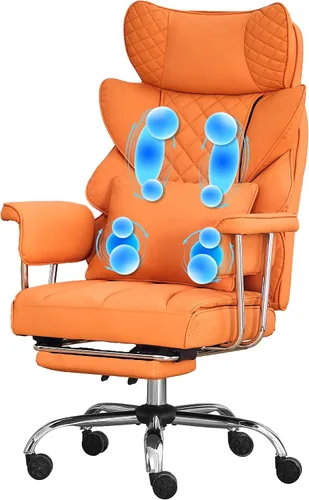 Vista 10 de DYHOME Silla de oficina de masaje reclinable, 500 libras, masaje de Negro