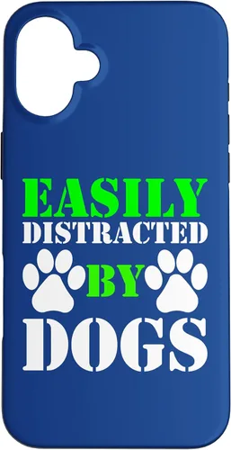 Vista 23 de Easily Distracted by Dogs for Puppy Dog Lover Funny Dog Paw Case for iPhone 16