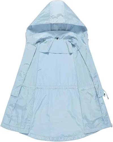 Vista 4 de Chaqueta impermeable para mujer, impermeable, ligera, plegable, con capucha, impermeable, rompevientos de viaje, en una bolsa de lunares