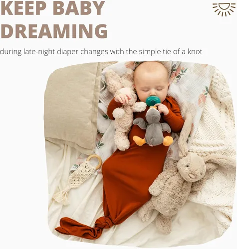 Vista 2 de Vestido de bebé extra alto, viscosa súper suave de bambú recién nacido para bebé niña y niño