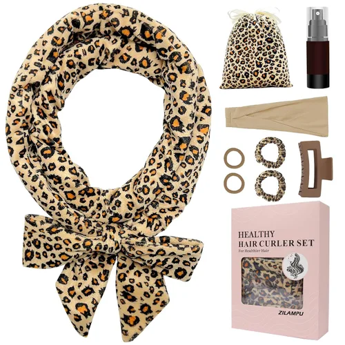 Vista 12 de ZILAMPU Diadema de Varilla Rizadora Sin Calor, Envoltorio de Rodillo de Rizos de Cabello de Terciopelo Nocturno para Mujeres con Cabello Largo Negro