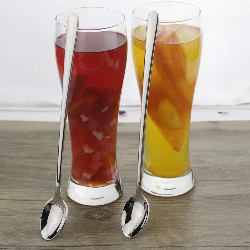 Vista 6 de Cuchara de mango largo, cuchara de té helado de 9 pulgadas, cucharadita de acero inoxidable 18/10 prémium para mezclar, mezclar cócteles, té, café