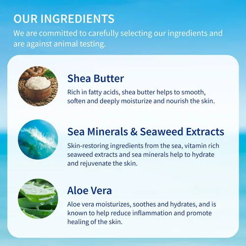 Vista 6 de Inis the Energy of the Sea Crema corporal rejuvenecedora - Crema corporal perfumada para mujeres y hombres - Hidratante de manteca de karité