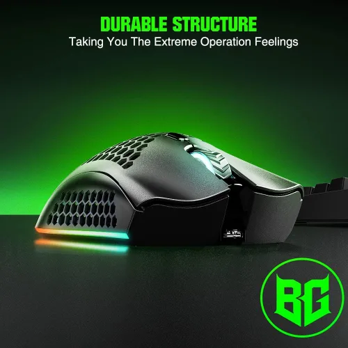 Vista 8 de BENGOO Mouse inalámbrico para juegos, mouse de computadora USB inalámbrico con 6 botones programados, 3 retroiluminación DPI RGB ajustables