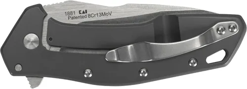 Vista 4 de Kershaw Eris, cuchillo de bolsillo con punta filosa y apertura asistida rápida y segura, gris EDC con apertura asistida, bolsillo reversible