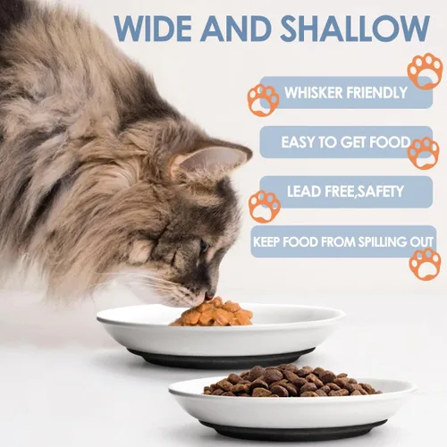 Vista 5 de Cuenco de comida para gatos, diseño antifatiga para gatos, paquete de 3 (3 patas)