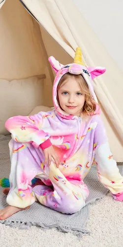 Vista 5 de Pijama de una pieza de unicornio para niños, disfraces de Halloween