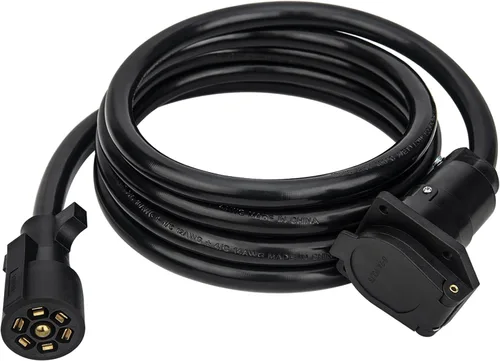 Vista 11 de Extensión de remolque de 7 pines (6 pies)- Extensión de enchufe de remolque de 7 vías, extensión de enchufe de remolque de 7 hojas, conector
