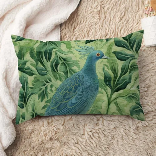 Vista 30 de ArogGeld Funda de cojín lumbar asiática de estilo chinoiserie, de lino marrón, pájaro y flor, funda de almohada asiática para sala de estar, A-6