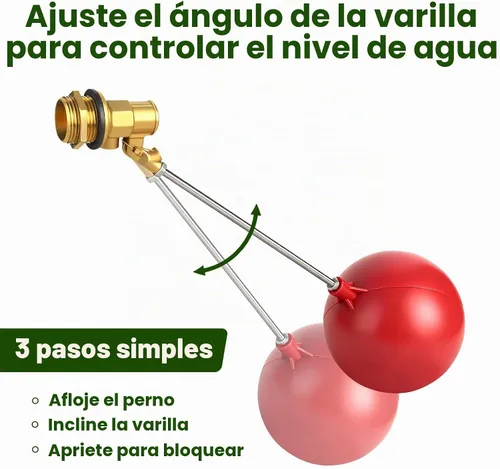 Vista 5 de Válvula de flotador de acero inoxidable para tanque de agua, válvula automática de control de nivel de agua con varilla ajustable, válvula