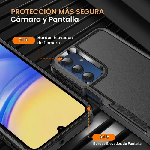 Vista 5 de Funda para teléfono Samsung Galaxy A15 5G, [protección contra caídas de grado militar de 15 pies]