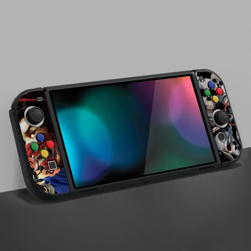Vista 3 de PlayVital ZealProtect - Funda protectora suave para Nintendo Switch OLED, protector flexible Joycon Grip Cover para Nintendo Switch OLED