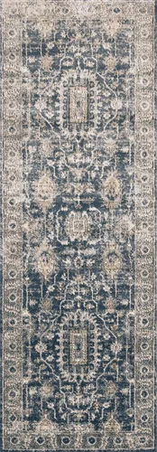 Vista 9 de Loloi Teagan Collection TEA-03 - Alfombra de pasillo de 2 pies y 8 pulgadas x 7 pies y 6 pulgadas, tonos mezclilla y guijarro (Denim/Pebble)