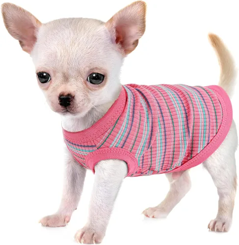 Vista 17 de Eleva la Comodidad y la Moda de tu Mascota: Chaleco de Camisa para Perros de Algodón 100% Acanalado Premium para Razas Pequeñas como Chihuahuas