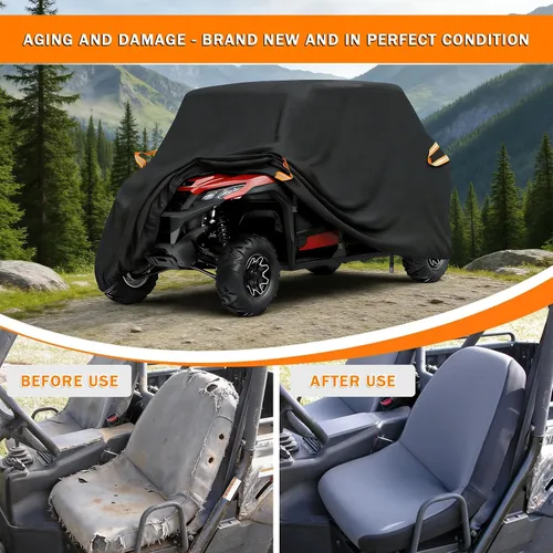 Vista 5 de UTV Cover Waterproof Heavy Duty for Kawasaki Teryx KRX4 1000 4 SEAT, 2-6 Seater All Weather Side by Side Cover Outdoor Storage All-Season Dust