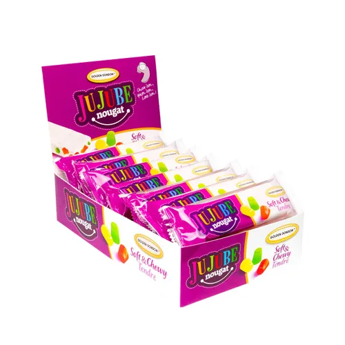 Vista 10 de Golden Bonbon Caramelo italiano de turrón de azufaifo, suave y masticable con frijoles de gelatina afrutados receta original
