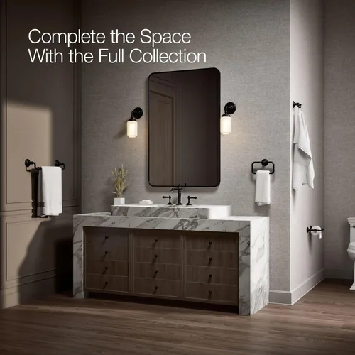 Vista 6 de Kohler 72567-BL Artifacts® Toallero de 18 pulgadas, negro mate