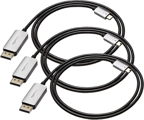 Vista 8 de Amazon Basics, Cable de aluminio USB-C a DisplayPort – 3 pies