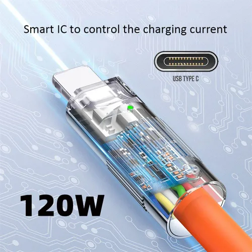 Vista 6 de cablecc Tipo A USB-A a USB-C Silicona Líquida Ultra Suave 120W Power USB2.0 Datos Cable Naranja Carga Rápida para Computadora Portátil Tableta