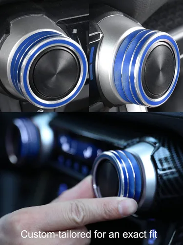 Vista 3 de 4 anillos de perilla de control de clima de CA RAV4, cubierta de arranque del motor, consola central, interruptor de aire acondicionado para RAV-4