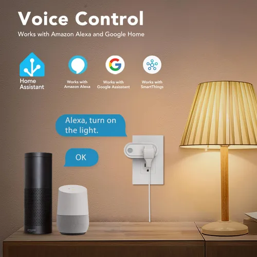 Vista 4 de NEO Z-Wave Plus Smart Mini Plug, toma compacta Z-Wave para automatización del hogar, funciona con Smartthings, función básica de encendido/apagado
